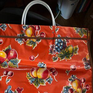 Vintage, Oil Cloth. Fruit Print, Tote Bag